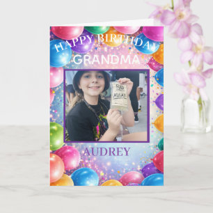 Carte Ballons Joyeux Fête Personnalisés Photo Anniversai