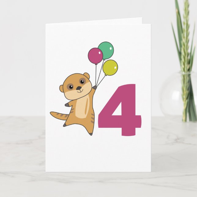 Carte Ballons pour le quatrième anniversaire de Suricate (Devant)