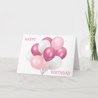 CARTE BALLONS ROSE/BLANC POUR **VOTRE ANNIVERSAIRE**