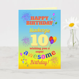 Carte Ballons superbes Jaune et Bleu UNISEX Anniversaire