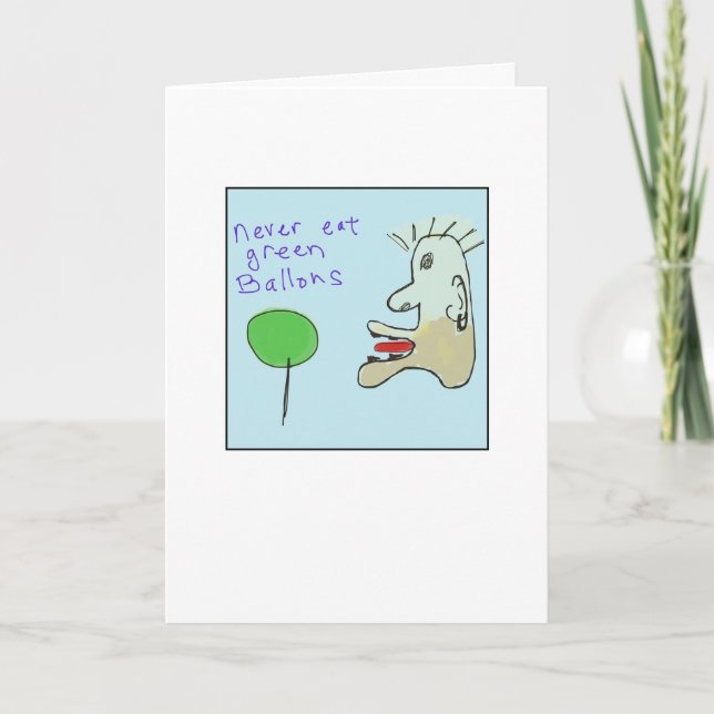 Carte Ballons verts illustrés funky (Devant)