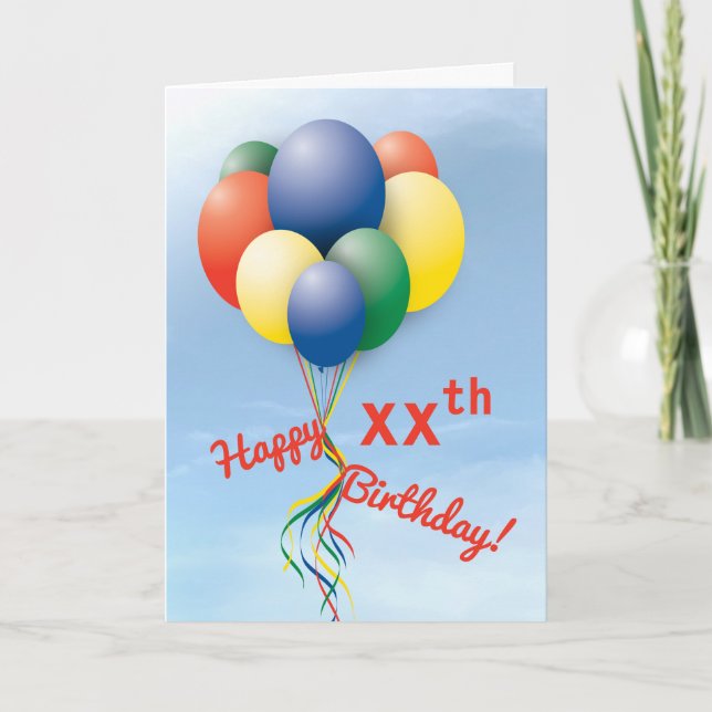 Carte Ballons volants Bundle Joyeux anniversaire (Devant)