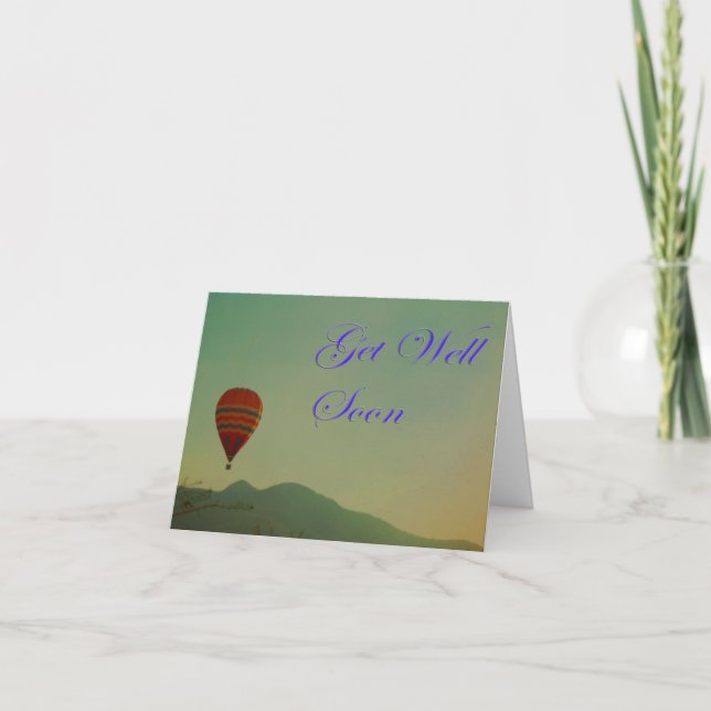 Carte Balloon À Air Chaud Se Bien Bientôt (Devant)