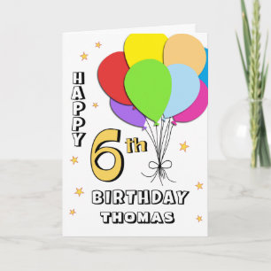Carte Balloon Filled 6th Birthday Card