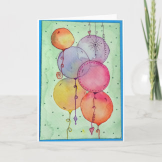 CARTE BALLOONS A L'AQUARELLE