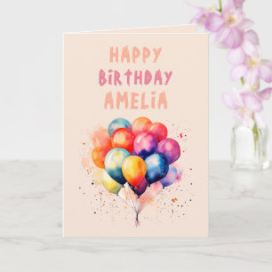 Carte Balloons Colorés Enfants Joyeux Anniversaire