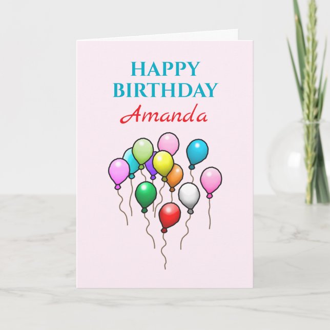 Carte Balloons colorés Joyeux Anniversaire (Devant)