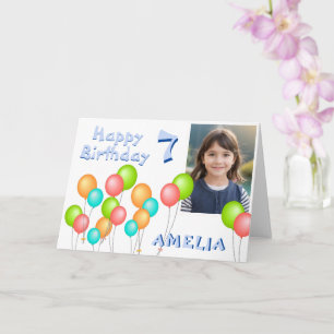 Carte Balloons de fête colorés Enfant Anniversaire Photo