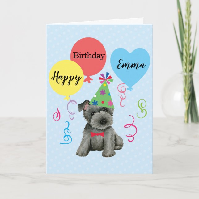 Carte Balloons de fête d'anniversaire Scottish Terrier (Devant)