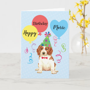 Carte Balloons de fête d'anniversaire Welsh Springer Spa