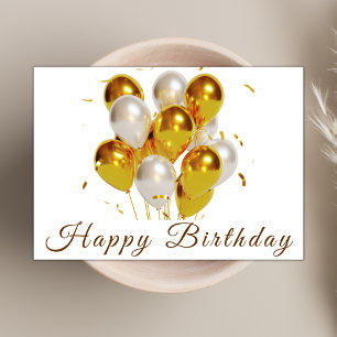 Carte Balloons modernes Élégant Script Joyeux Anniversai