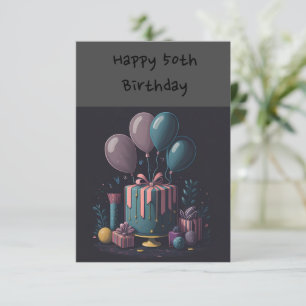 Carte Balloons pour ses 50 ans