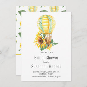 Carte Ballotte à air chaud et Fête des mariées tournesol