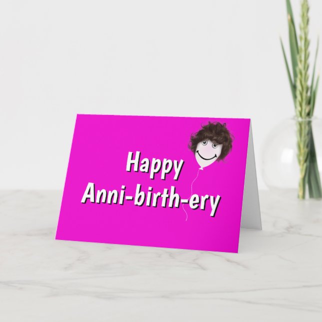 Carte Ballotte d'anniversaire avec cheveux (Devant)