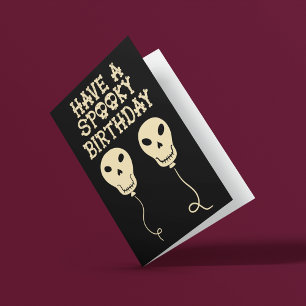 Carte Balons en forme de crâne éffrayant d'anniversaire