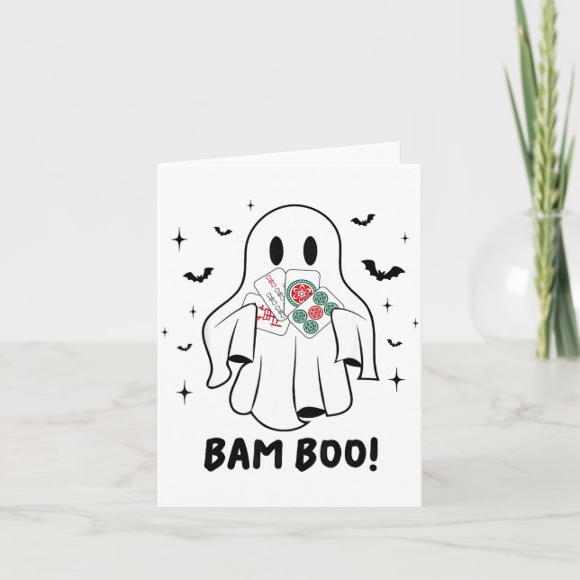 Carte Bam Boo Halloween Ghost Mahjong Funny Costume Game (Devant)