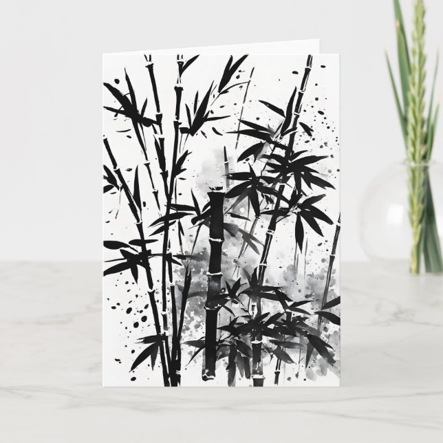 Carte Bamboo - Fleurs aquarelles (Devant)