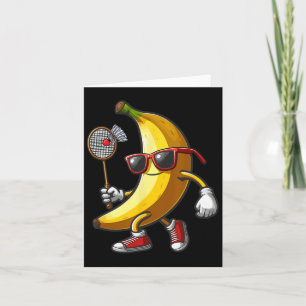 Carte Banana Sungles Jouer Badminton Funny Fruit Sport