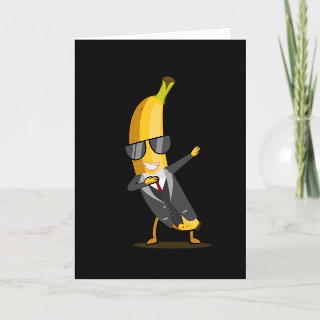 Carte Banane cool avec costume - Dab Funny Dancing Fruit (Devant)