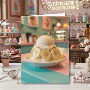 Carte Banane en résine fantaisiste Sundae Anniversaire d