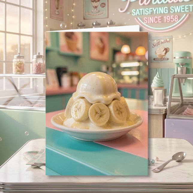 Carte Banane en résine Sundae Anniversaire de ma petite- (Créateur téléchargé)