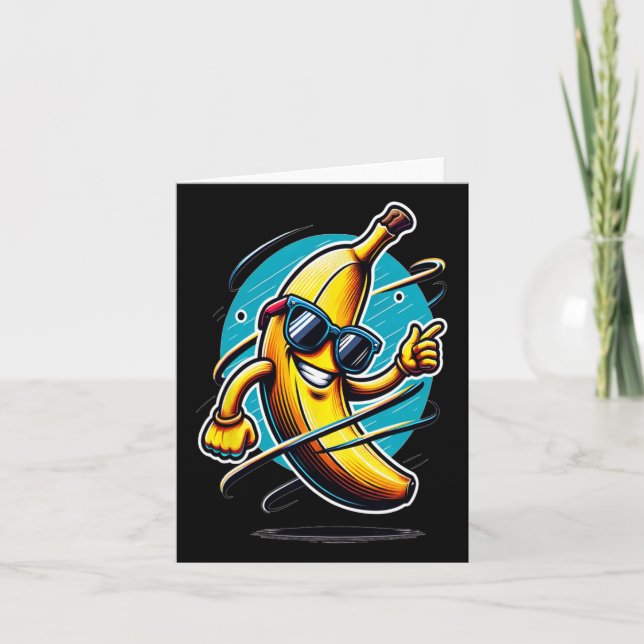 Carte Banane Jaune Dabbing Avec Sungles - Dab Dancing F (Devant)