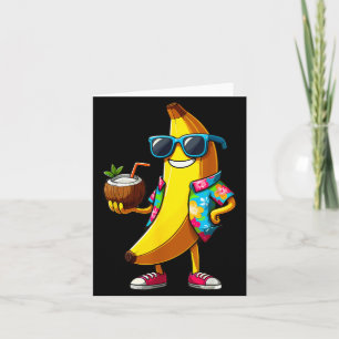 Carte Banane portant des lunettes de soleil buvant un ét