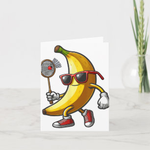 Carte Bananes Lunettes de soleil Jouant au Badminton Fru