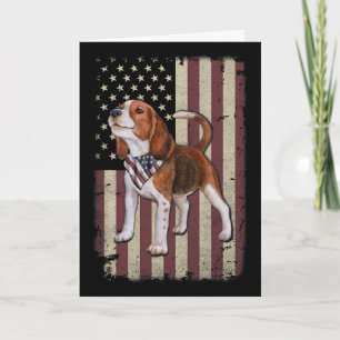 Carte Bandana drapeau américain Beagle patriotique 4 jui