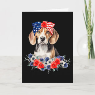 Carte Bandana drapeau américain pour chien Beagle 4 juil