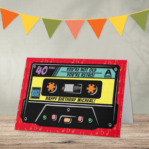 Carte Bande audio Retro N'importe quel âge Anniversaire