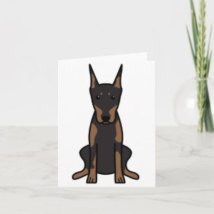 Carte Bande dessinée de chien de Pinscher de dobermann