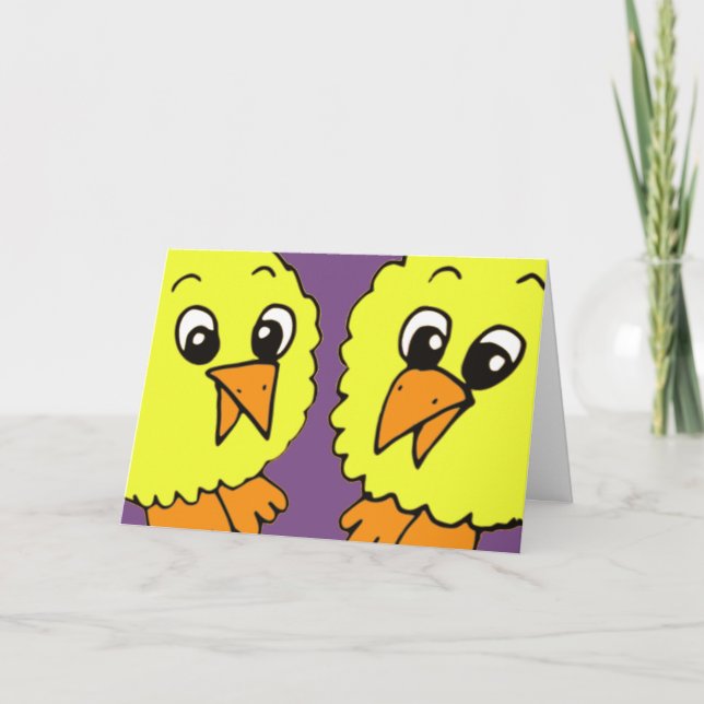 Carte Bande dessinée de poussins de Pâques (Devant)
