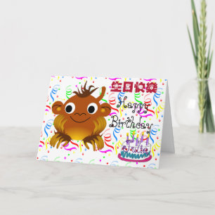 Carte Bande dessinée de singe de joyeux anniversaire et