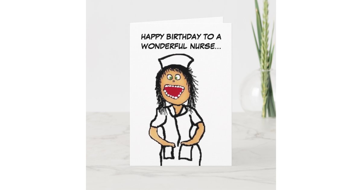 Carte Bande Dessinee D Infirmiere De Joyeux Anniversaire Zazzle Fr