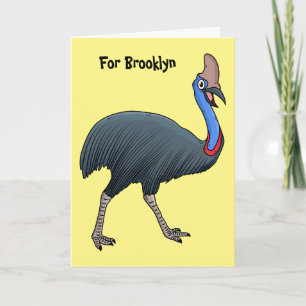 Carte Bande dessinée d'oiseau joyeux