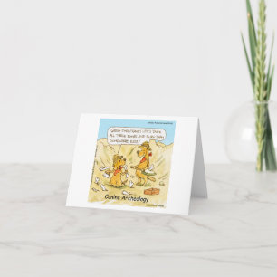 Carte Bande dessinée drôle d'archéologie canine 
