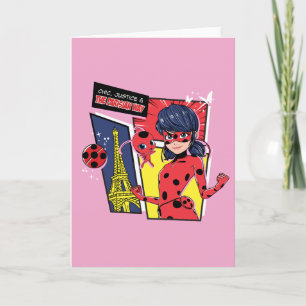 Carte Bande dessinée Miraculaire Ladybug Parisienne