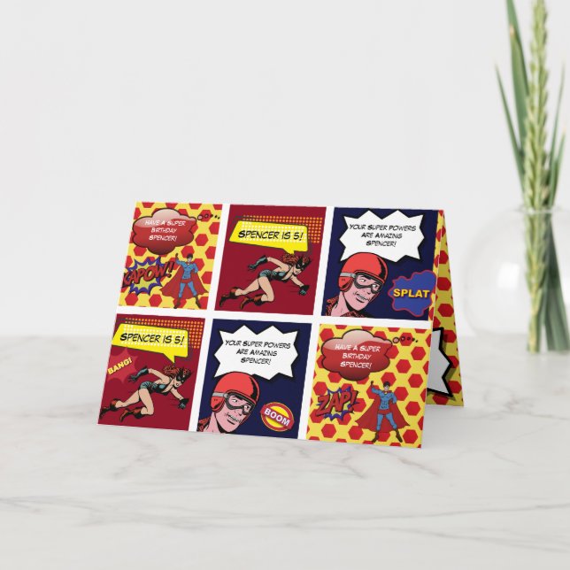 Carte Bande dessinée personnalisée Anniversaire (Devant)