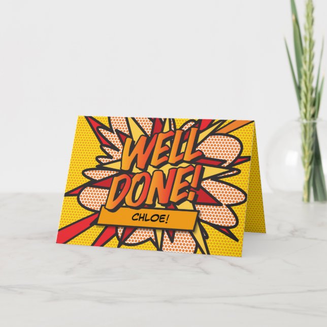 Carte Bande dessinée personnalisée Pop Art bien fait (Devant)