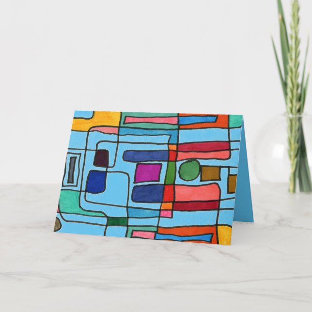 Carte Bandes rectangulaires chaudes et cool avec accent  (Devant)