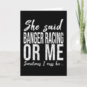 Carte Banger Racing drôle cadeau sportif