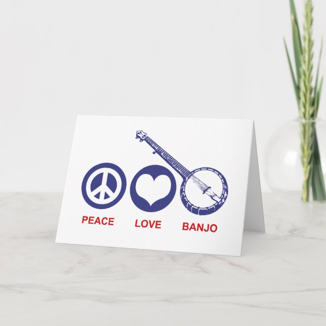 Carte Banjo d'amour de paix (Devant)