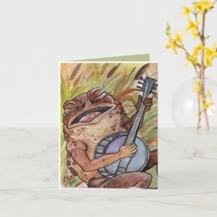 Carte Banjo Toad Watercolor toile de cottagecore