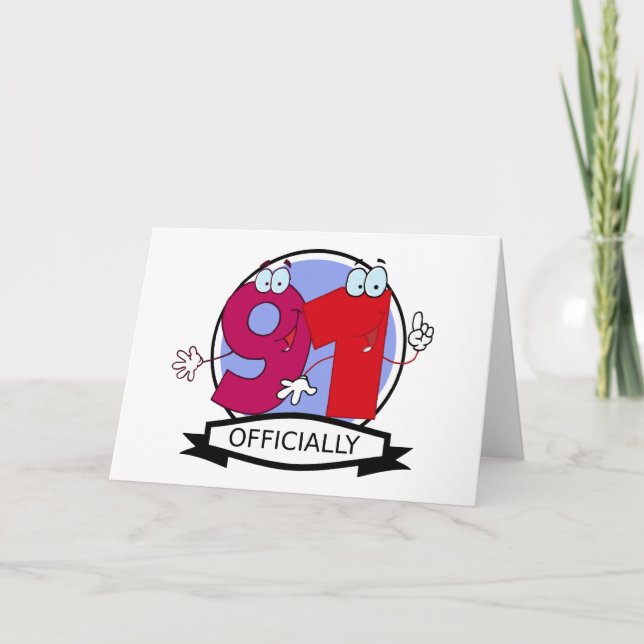 Carte Bannière d'anniversaire officielle 91 (Devant)