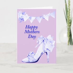 Carte Bannière et chaussure en rose et bleu