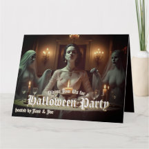 Banquet gothique d'Halloween à la lueur des bougie