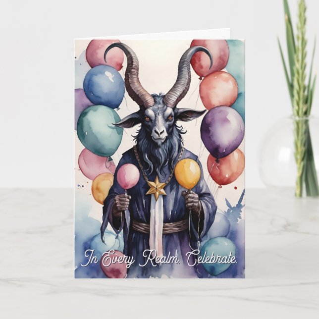 Carte Baphomet Ballons et Cadeaux d'anniversaire Gothiqu (Devant)
