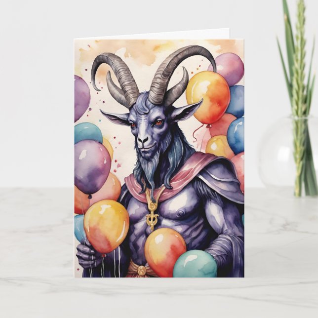 Carte Baphomet Birthday Balloons & Gifts Gothic (Devant)