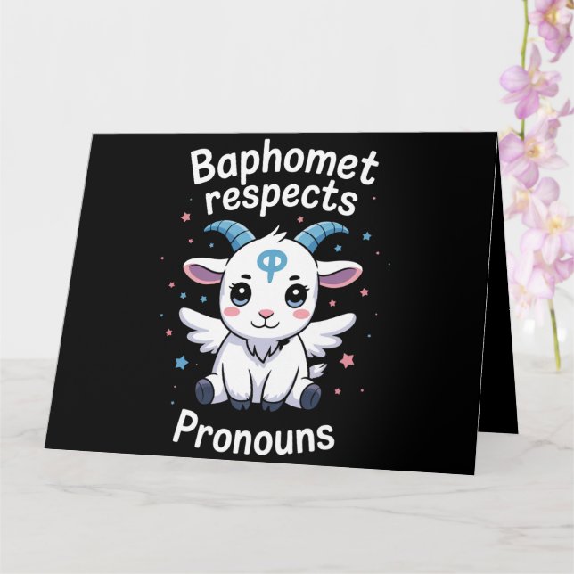 Carte Baphomet transgenre respecte les pronoms Fierté tr (Orchidée)